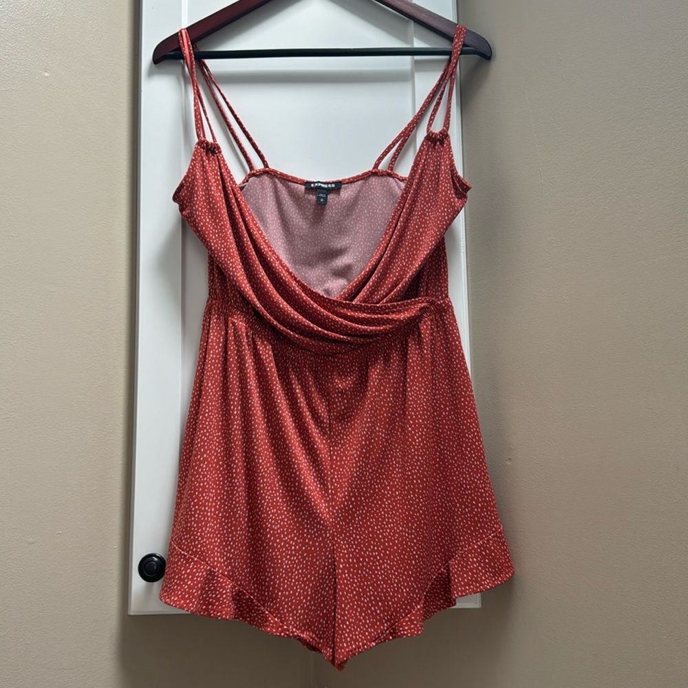 Express Ruffle Short Sexy Romper Small